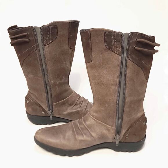 Merrell Vera Boots Size 8.5 Mid Barnwood Brown Leather Womens Calf - Picture 6 of 13